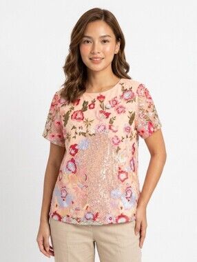 Eva Franco Rosita Crepe Soufflé Top - XL